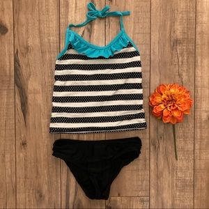 🪴3/$15 M 7/8 girls tankini swimsuit with  stripes